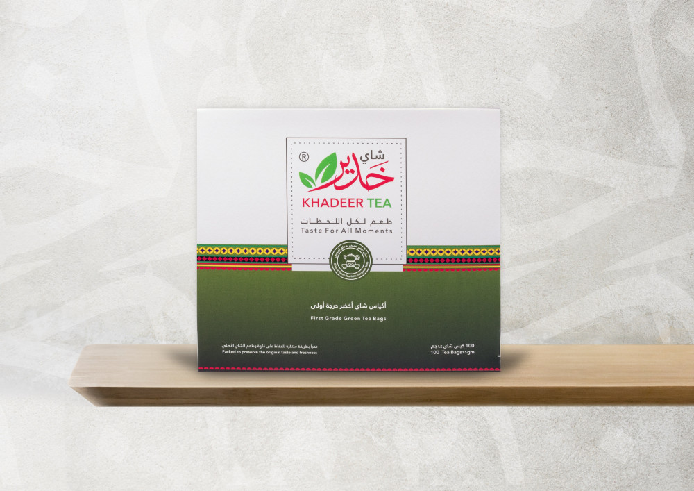 [03092] KHADEER GREEN TEA BAGS 100*1.5gm