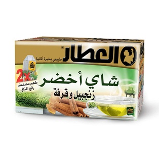 العطار شاي اخضر قرفة وزنجبيل 24*1