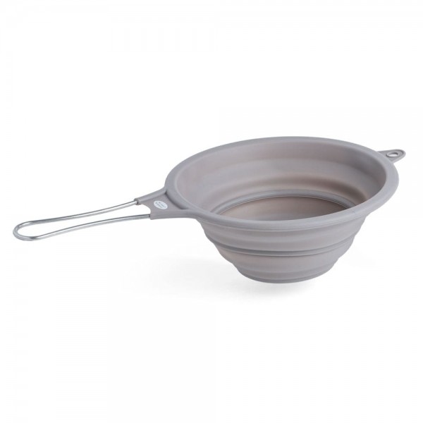 [04320] Collapsible Silicone Bowl with Stainless Steel Handle From Alramiyah #22-3422