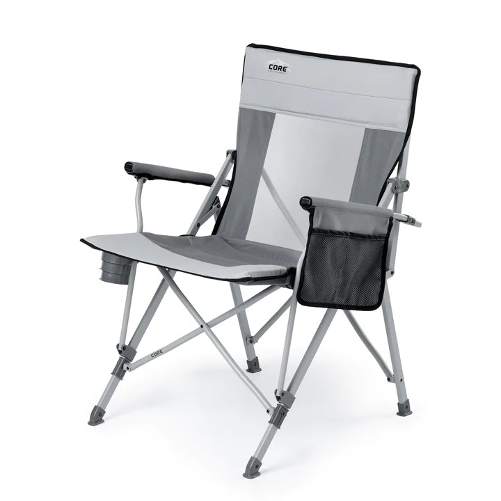 [04680] MESH HARD ARM CHAIR GREY #40105