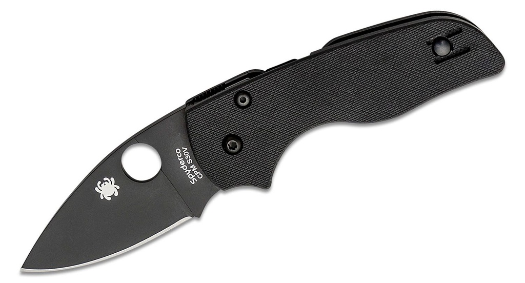 [04990] Lil' Native Compression Lock Folding Knife Plain Blade, Black G10 Handles #C230GPBBK