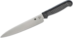 Kitchen Utility Knife 6.5" Plain Blade, Black Polypropylene Handle #K04PBK