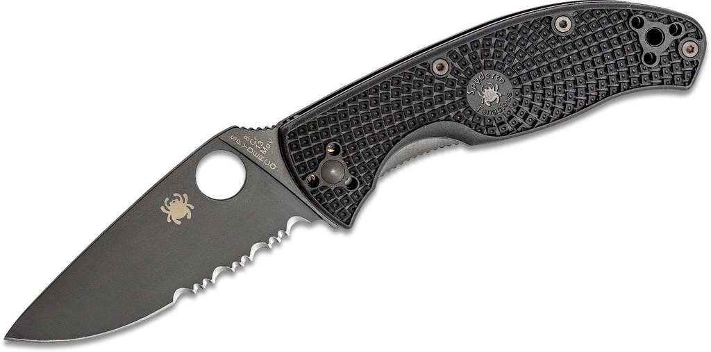 [05003] Tenacious Folding Knife Black Oxide Combo Blade, Black FRN Handles #C122PSBBK