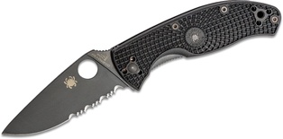 Tenacious Folding Knife Black Oxide Combo Blade, Black FRN Handles #C122PSBBK