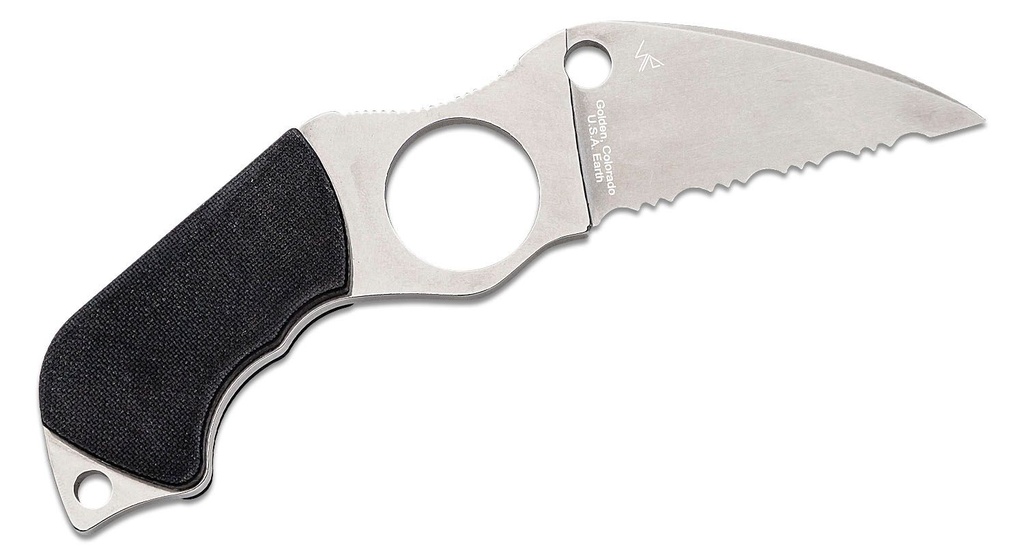 [05004] Swick 6 Small Hole Fixed Blade Neck Knife Black G10 Handles, Boltaron Sheath with G-Clip #FB14S6
