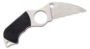 Swick 6 Small Hole Fixed Blade Neck Knife Black G10 Handles, Boltaron Sheath with G-Clip #FB14S6