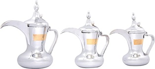 طقم دلة الريم فضي مذهب 3 قطع ##5657-SG3