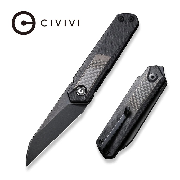 [05742] CIVIVI Ki-V Slip plus Black G10 Handles with Twill Carbon Fiber Overlay #C20005B3