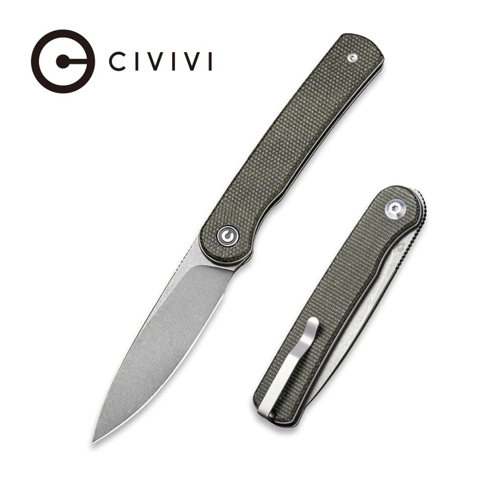 [05744] CIVIVI Stylum Front Flipper & Slip Joint Knife Micarta Handle #C20010B-C