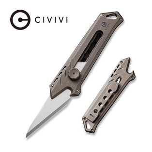 CIVIVI Mandate Utility Knife Titanium Handle with 1PC Damascus Blade & 2PCS 9Cr18MoV #C2007A