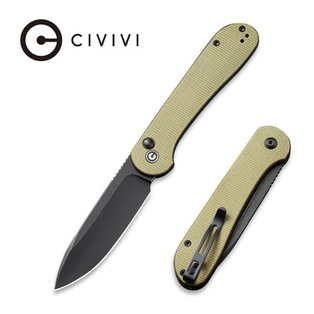 CIVIVI Elementum Button Lock Knife olive Micarta Handle #C2103B