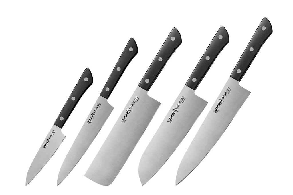 [05846] طقم سكين سامورا هاركيري مكون من خمس سكاكين مقبض اسود #SHR-0250B