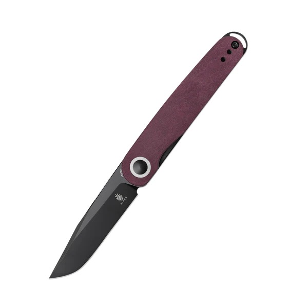 [05858] Kizer Azo Squidward Front Flipper Knife Red Richlite Handle #V3604C3