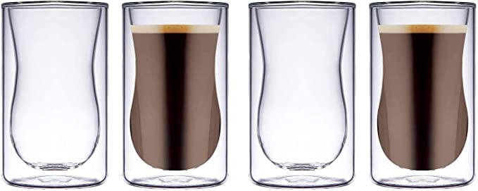 [05903] BLACKSTONE DOUBLE WALL GLASS TUMBLER 100ML 4PC SET #DG892