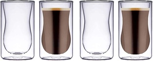 BLACKSTONE DOUBLE WALL GLASS TUMBLER 100ML 4PC SET #DG892