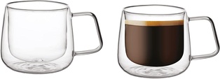 BLACKSTONE Double Wall Glass Tumbler Cups, suitable for Coffee, Coffee Cups Set of 2Pcs #DH835