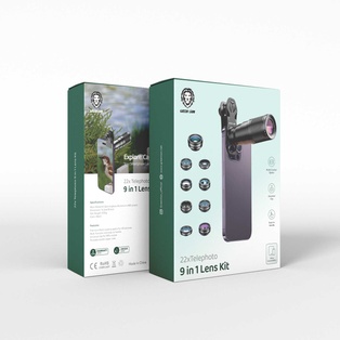 Green Lion 9 in 1 Lens Kit 22x Telephoto - Black #GN9IN1LNSKTBK