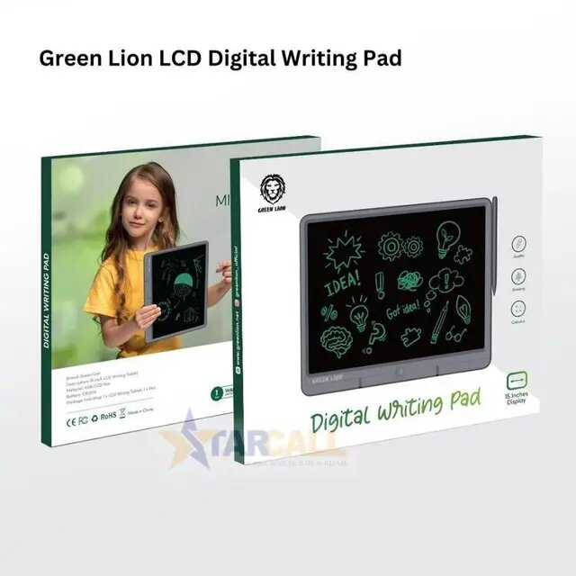 [06167] Green Lion LCD Digital Writing Pad 15" - Gray #GNWPAD15GY