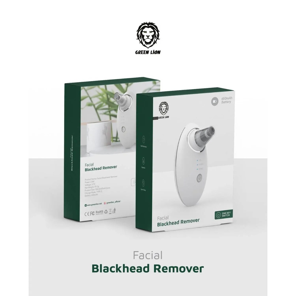 [06178] Green Lion Facial Blackhead Remover 650mAh 2.5W - White #GNFBKHDRWH