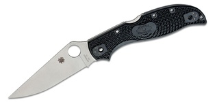 Spyderco Stretch 2XL Folding Knife 3.92 VG10 Satin Plain Blade, Black FRN Handles #C258PBK