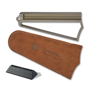 Spyderco Webfoot Sharpener with ABS Base, Suede Pouch #308CBN
