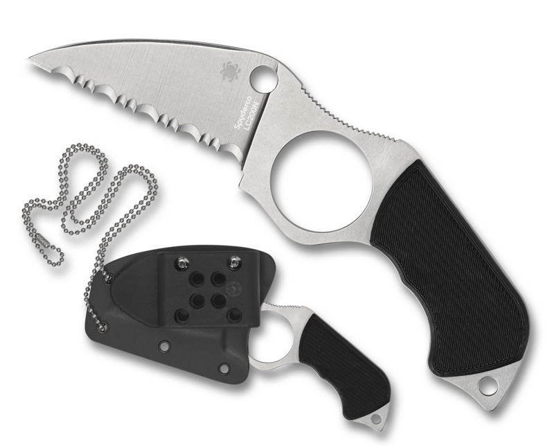 [06304] Spyderco Swick 5 Large Serrated Blade, Black G10 Handles, Boltaron Sheath with G-Clip #FB14S5