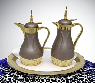 طقم ترامس سيدار 2 حبة  بني مذهب من السيف 0.70 / 1.0لتر #K195671/2LCFG