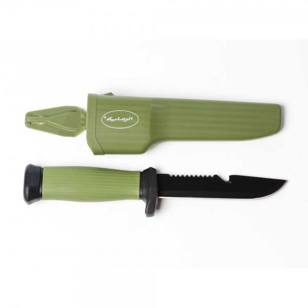 [06555] سكين رحلات مع جراب لون اخضر من الرماية  #7-1328