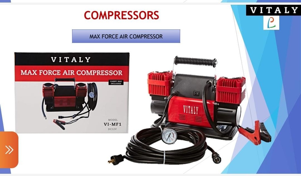 [06952] Vitaly Dual Max Force Air Compressor 2 cylinders with case
