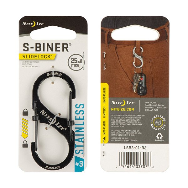 [07469] Nite Ize S-Biner Slidelock #3-Black #LSB3-01-R6
