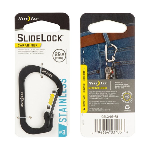 [07472] Nite Ize Carabiner Slide Lock #3-Black #CSL3-01-R6