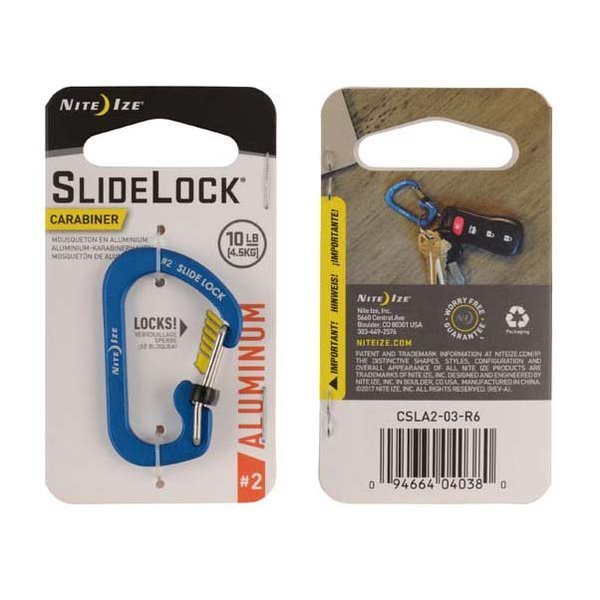 [07474] Nite Ize Slidelock® Carabiner Aluminum #2 - Blue #CSLA2-03-R6