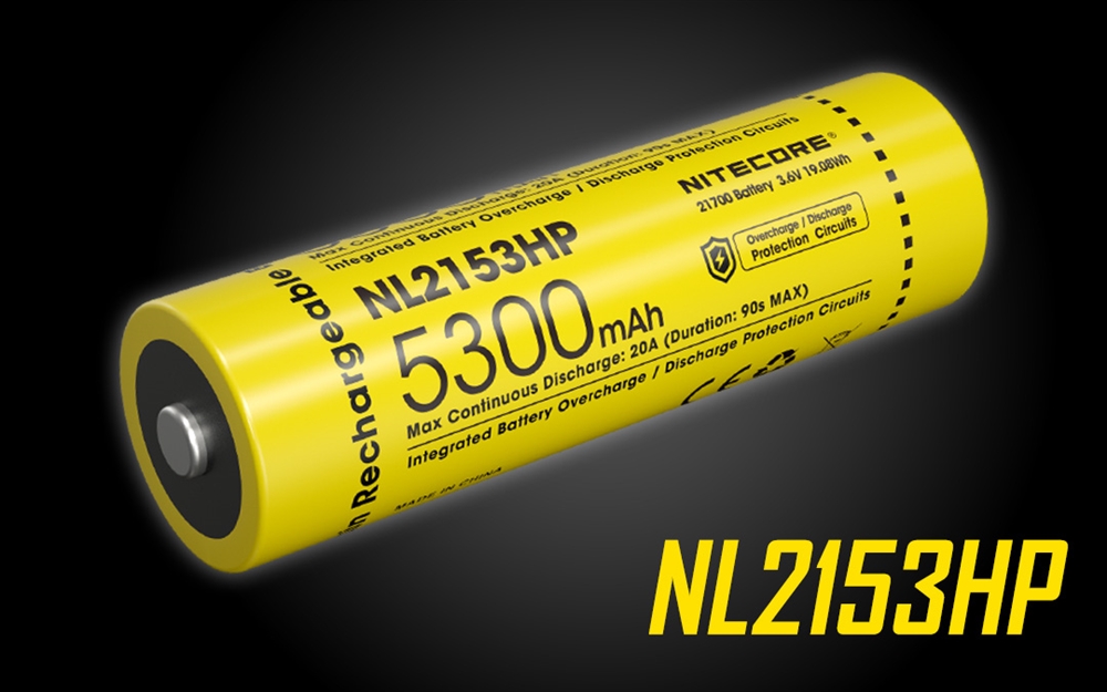 [07874] Nitecore NL2153HP 5300mAh Rechargeable 21700 Battery