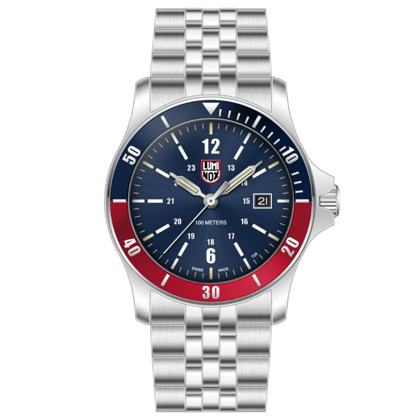 [08641] LUMINOX SPORT TIMER STAINLESS STEEL BLUE - RED 42mm #XS.0914