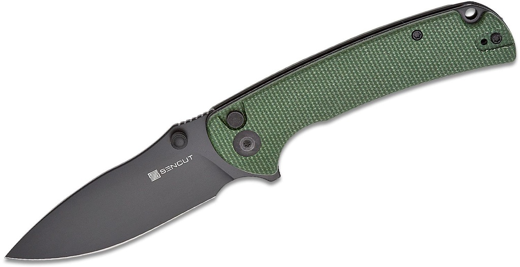 [09662] SENCUT Pulsewave Folding Knife - Green Canvas Micarta #S23032-3