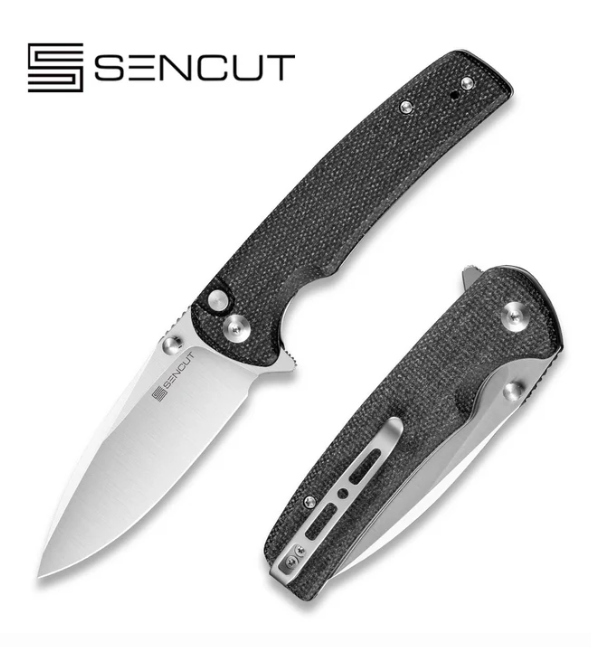 [09715] SENCUT Sachse Flipper & Button Lock & Thumb Stud Knife Micarta Handle #S21007-1