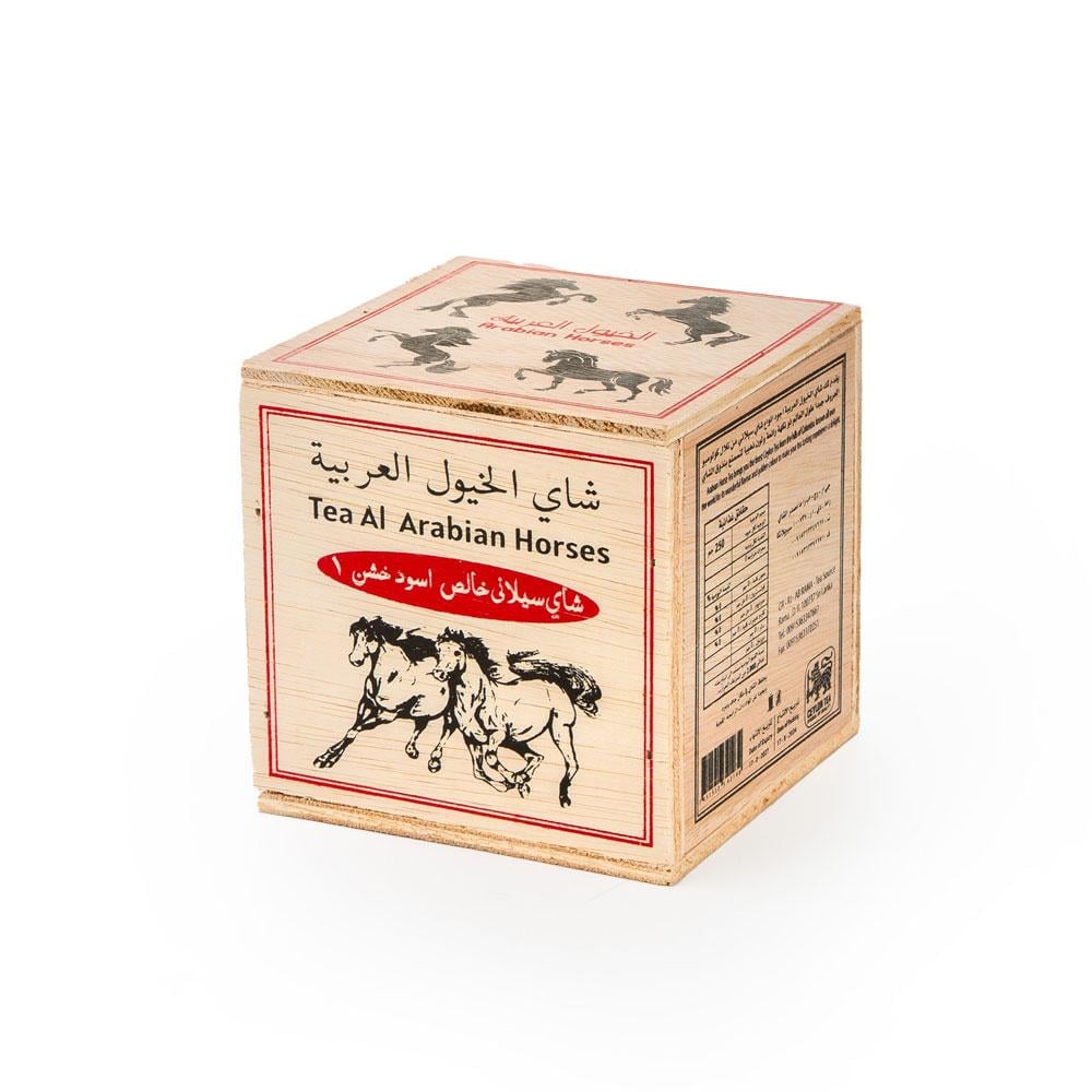 [09889] شاي الخيول العربية علبة خشب 250 جرام