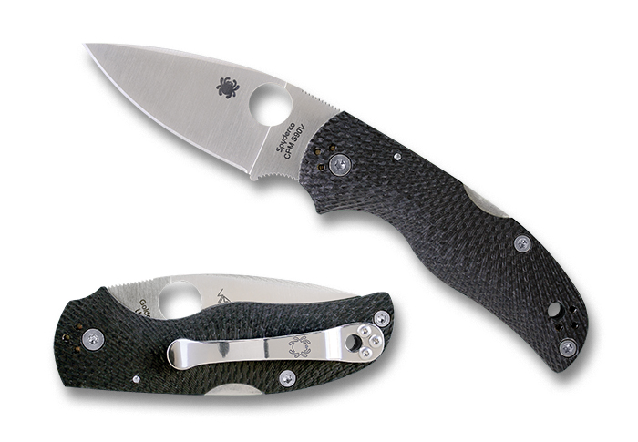 [09902] Spyderco Native 5 Folding Knife S90V Satin Plain Blade, Fluted Carbon Fiber Handles Lockback #C41CFFP5