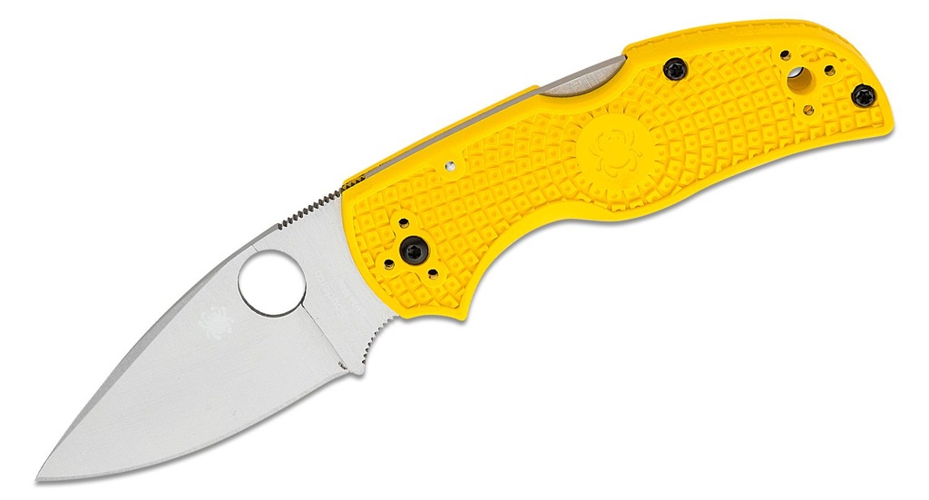 [09903] Spyderco Native 5 Salt Folding Knife CPM-MagnaCut Satin Plain Blade, Yellow FRN Handles Lockback #C41PYL5
