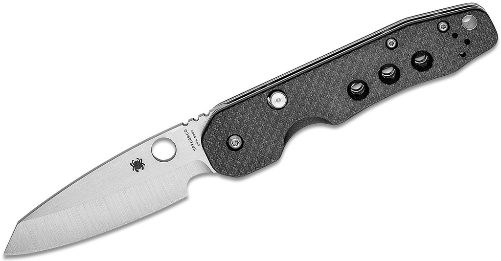 [09908] Spyderco Kevin Smock Folding S30V Satin Plain Blade Carbon Fiber/G10 Laminate Handles Compression Lock #C240CFP