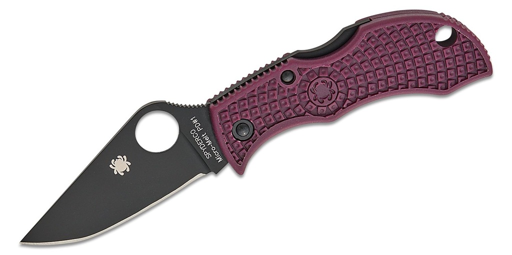 [09909] Spyderco Manbug Sprint Run Folding Knife CTS-PD#1 Black Plain Blade, Burgundy FRN Handles, Lockback #MBBGBKP