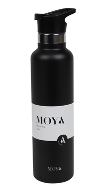 Moya "Black Sea" 700ml Insulated Sustainable Water Bottle Black Spout Lid #DB03001AS