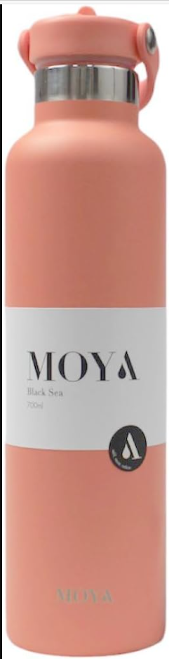 [09917] Moya "Black Sea" 700ml Insulated Sustainable Water 
Bottle Coral Spout Lid #DB03005A-S