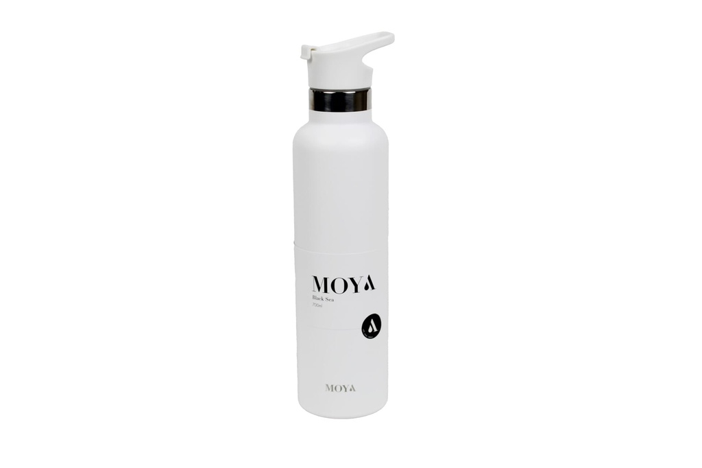 [09923] Moya "Black Sea" 700ml Insulated Sustainable Water
Bottle White Spout Lid #DB03004AS