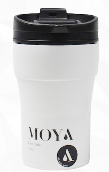 [09935] Moya "Low Tide" 250ml Travel Coffee Mug Black/White #HV133-BW-11
