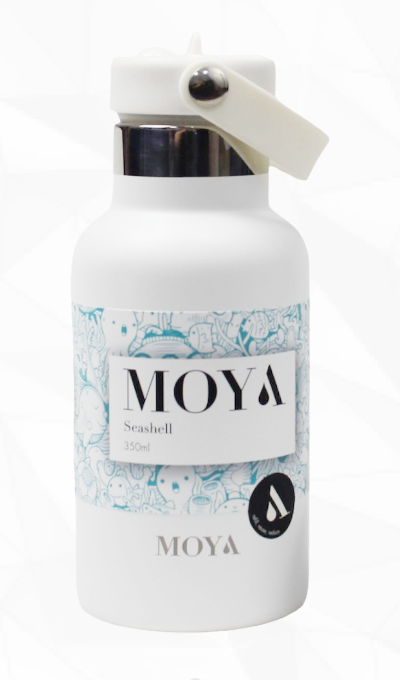 [09942] Moya"Seashell" 350ml Insulated Sustainable Water Bottle White #DB01004A