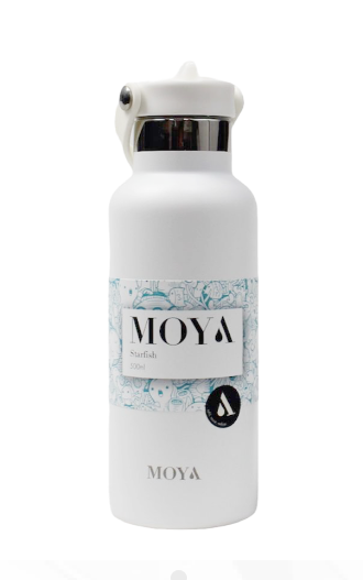 [09947] Moya "Starfish" 500ml Insulated Sustainable Water Bottle White #DB02004A