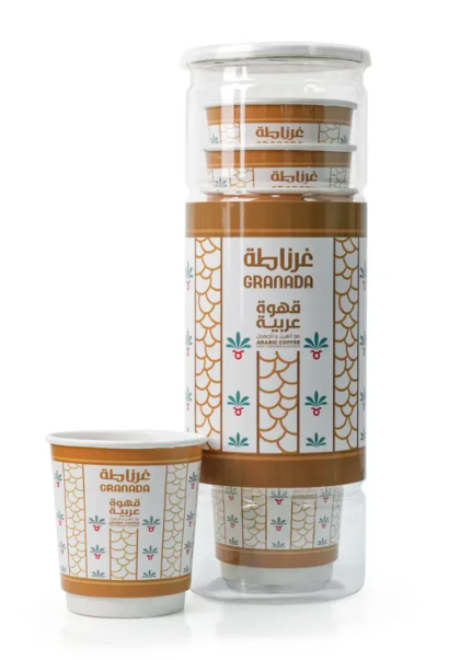 [10688] Granada Cup Arabic Coffee with Cardamom and Saffaron Flavor set of 9 pcs
